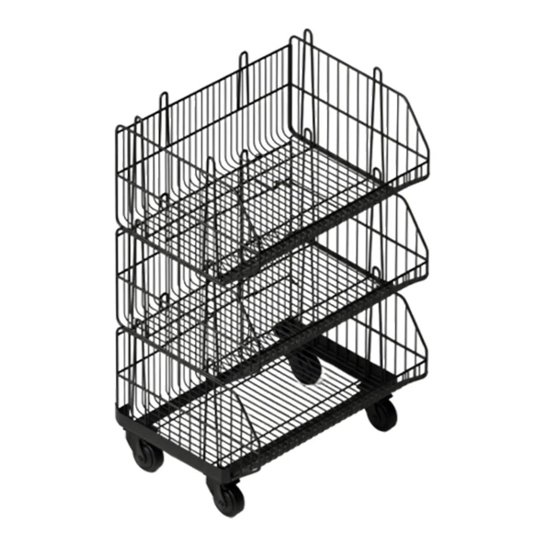 3-Tier Impulse Basket trolley - Custom precision sheet metal product