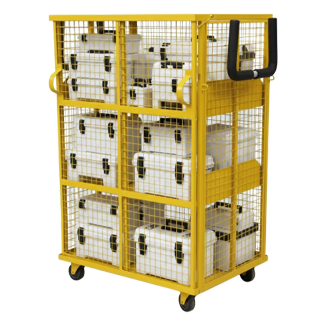Caged Pick and Stow Cart precision sheet metal fabrication - View 3
