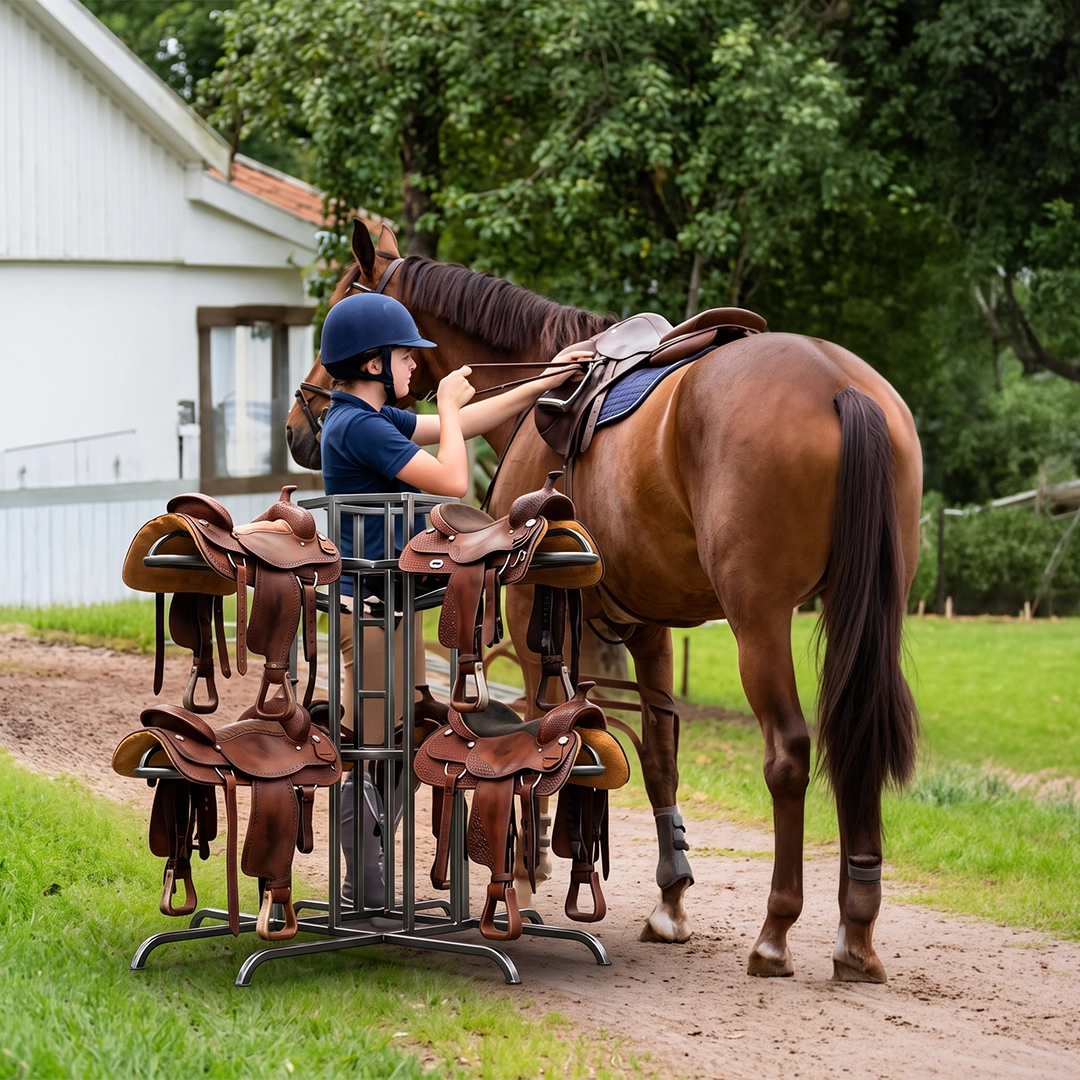 Fold Down Western & English Saddle Rack