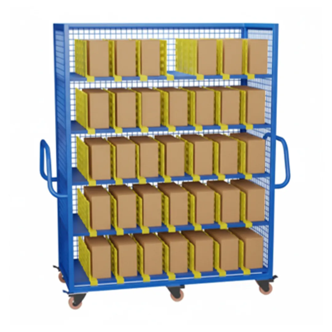 Multi-Compartment Mesh Divider Cart precision sheet metal fabrication - View 3