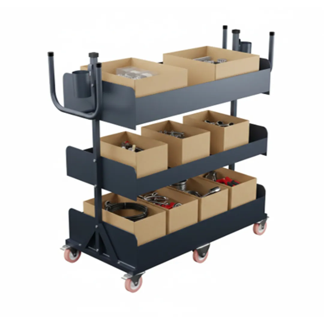 Three-Tier Open Pick and Stow Cart precision sheet metal fabrication - View 3
