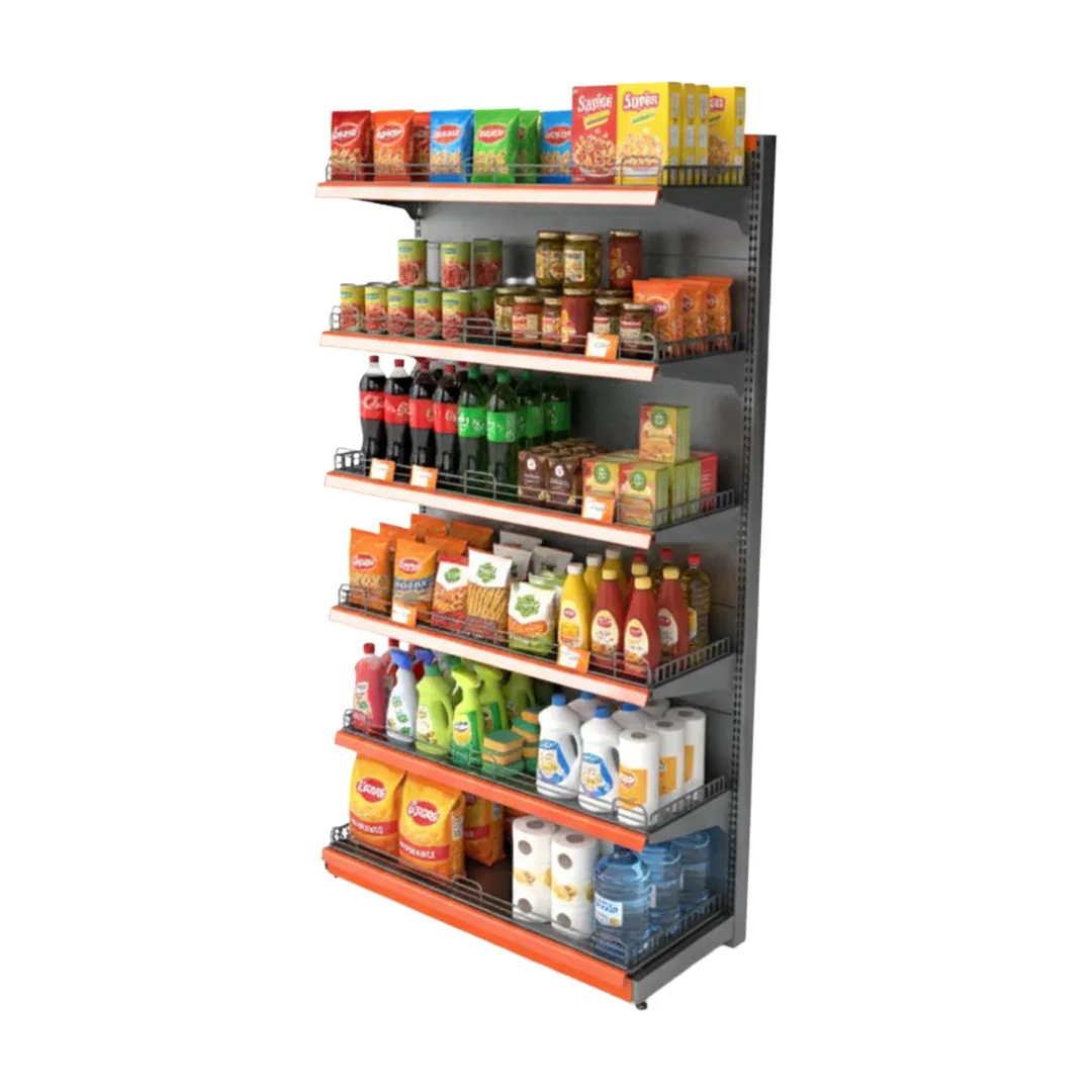 Supermarket L-Type Wall Clamped Gondolas /Racks/Display Fixtures precision sheet metal fabrication - View 3